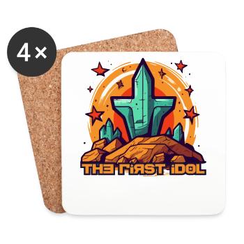 The first religious symbol cross - Coasters (set of 4) - white - Front