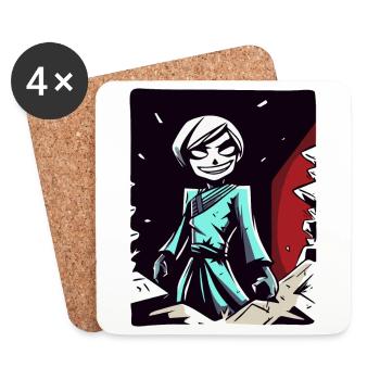 Anime Manga Bad Girl Idol - Coasters (set of 4) - white - Front