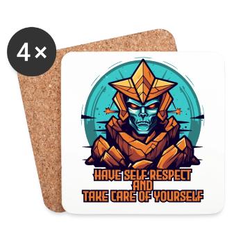 Take care of your self-respect and take care of yourself - Coasters (set of 4) - white - Front