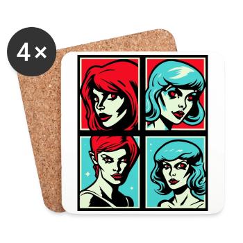 Is this pop art? The diversity of women - Coasters (set of 4) - white - Front