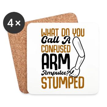 confused arm amputee Stumped - Untersetzer (4er-Set) - Weiß - Vorne