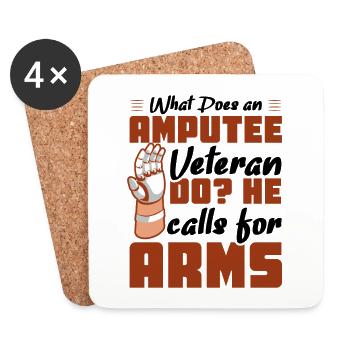 What does an amputee veteran arms - Untersetzer (4er-Set) - Weiß - Vorne