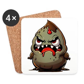 Funny Halloween Monster Poop Pile - Coasters (set of 4) - white - Front