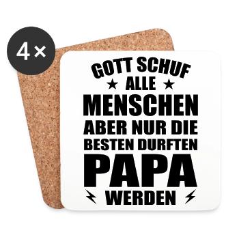 Papa Familie Papas Geschenk - Untersetzer (4er-Set) - Weiß - Vorne