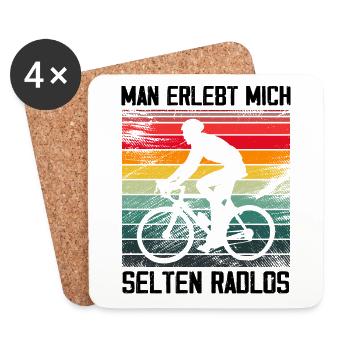 Radler Rennradfahrer Man Erlebt Mich Selten Radlos - Untersetzer (4er-Set) - Weiß - Vorne