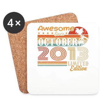 Millésime d’octobre 2013 - Octobre 2013 - Dessous de verre (lot de 4) - blanc - Devant