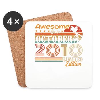 2010 October Vintage - October 2010 - Coasters (set of 4) - white - Front