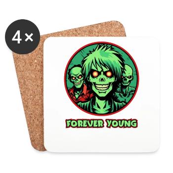 Forever Young, the Zombie Gang - Coasters (set of 4) - white - Front