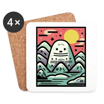 Qu’il neige au pôle Nord - Dessous de verre (lot de 4) - blanc - Devant
