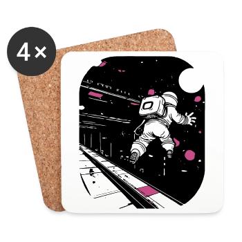 Astronaut auf einer weit entfernten Raumstation - Untersetzer (4er-Set) - Weiß - Vorne