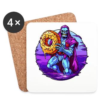 Le beignet squelette du super-vilain bleu - Dessous de verre (lot de 4) - blanc - Devant