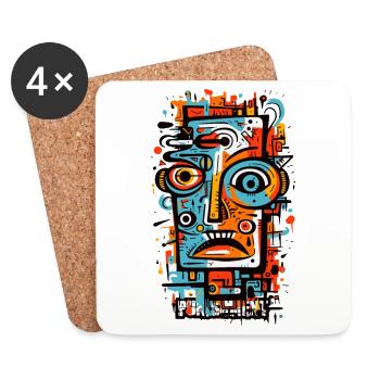 The Abstract Art of Abstract Faces - Coasters (set of 4) - white - Front