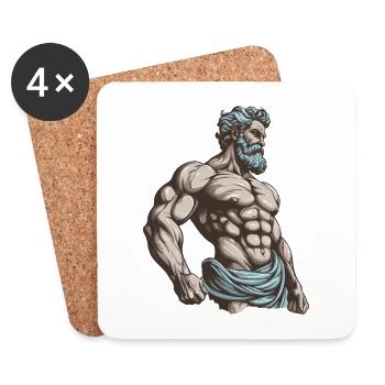 Muscles Workout Gym Bodybuilder - Dessous de verre (lot de 4) - blanc - Devant