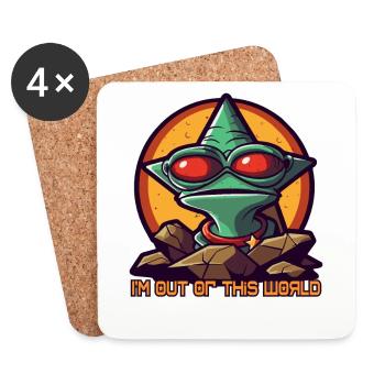 Out of this world: alien toad - Coasters (set of 4) - white - Front