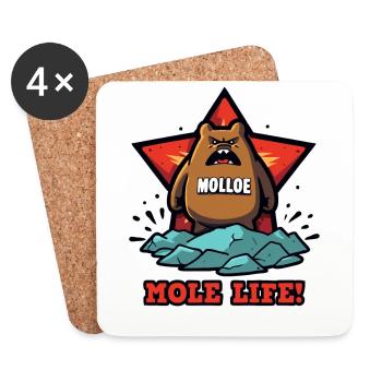A Mole's Life - Coasters (set of 4) - white - Front