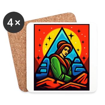 Is This Art: Tough Life Woman - Coasters (set of 4) - white - Front