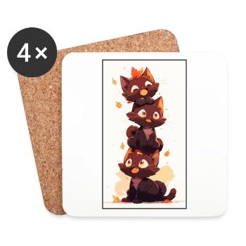 A bunch of cute kittens - Coasters (set of 4) - white - Front