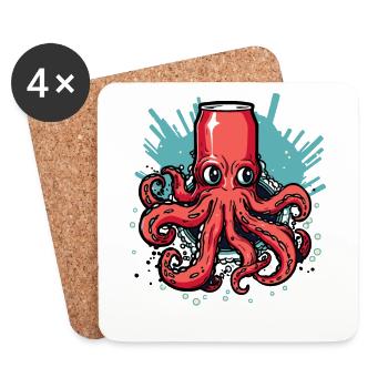 Eine Dose lustige Kraken Limonade - Untersetzer (4er-Set) - Weiß - Vorne