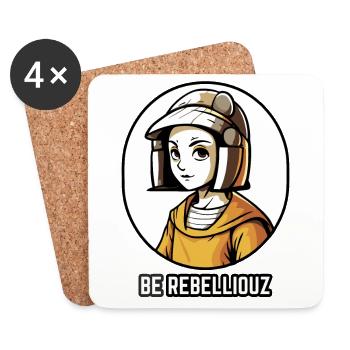 Be a rebellious rebel - Coasters (set of 4) - white - Front