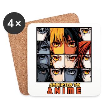 Accro à l’anime - Dessous de verre (lot de 4) - blanc - Devant