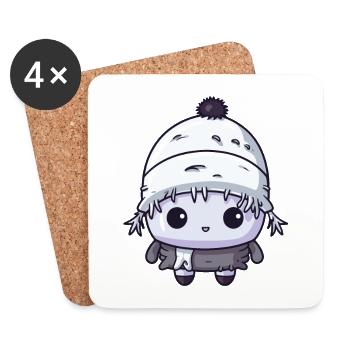 Eskimo Comic Cold Winter - Coasters (set of 4) - white - Front