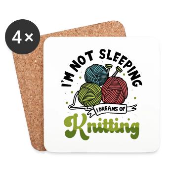 I dreams of Knitting - Untersetzer (4er-Set) - Weiß - Vorne