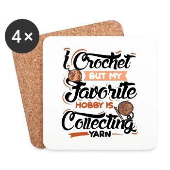 I crochet but my favorite - Untersetzer (4er-Set) - Weiß - Vorne