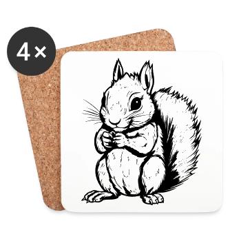 A squirrel - Coasters (set of 4) - white - Front