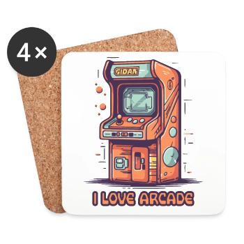 J’adore les jeux d’arcade - Dessous de verre (lot de 4) - blanc - Devant
