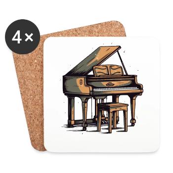 An old piano - Coasters (set of 4) - white - Front