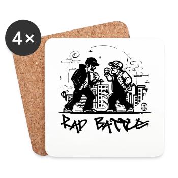 Urban Street Hop-Hop: Ein Rap-Battle - Untersetzer (4er-Set) - Weiß - Vorne