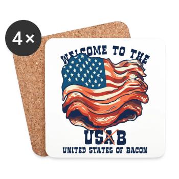 Welcome to the United States of Bacon - Coasters (set of 4) - white - Front