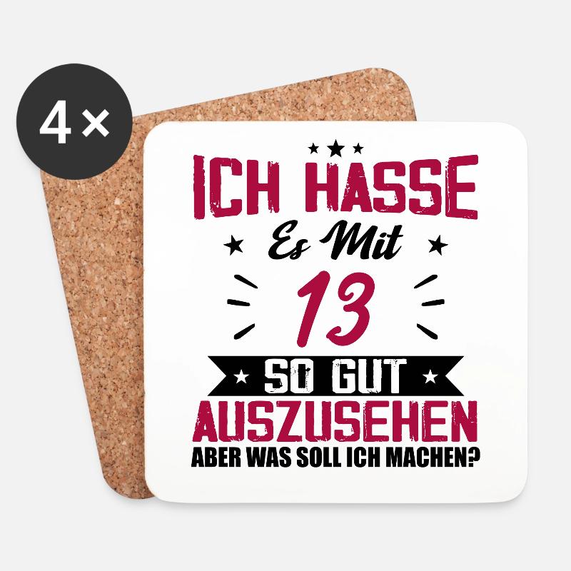 Ich hasse es mit 13 Geburtstag Gut Aussehen - Untersetzer (4er-Set) - Weiß