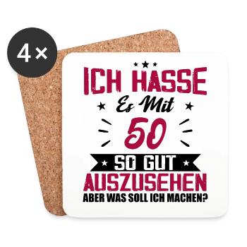 Ich hasse es mit 50 Geburtstag Gut Aussehen - Untersetzer (4er-Set) - Weiß - Vorne