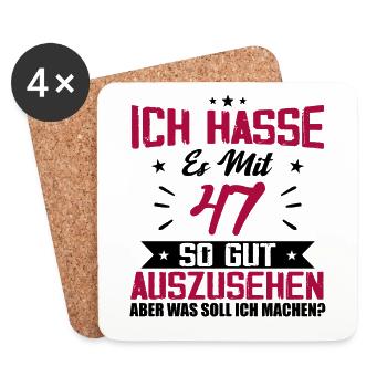 Ich hasse es mit 47 Geburtstag Gut Aussehen - Untersetzer (4er-Set) - Weiß - Vorne