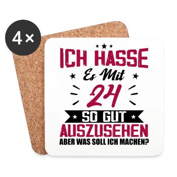 Ich hasse es mit 24 Geburtstag Gut Aussehen - Untersetzer (4er-Set) - Weiß - Vorne