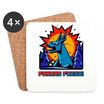 A fresh funky cartoon style woodland creature - Coasters (set of 4) - white - Front