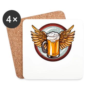 Beer with wings - Coasters (set of 4) - white - Front