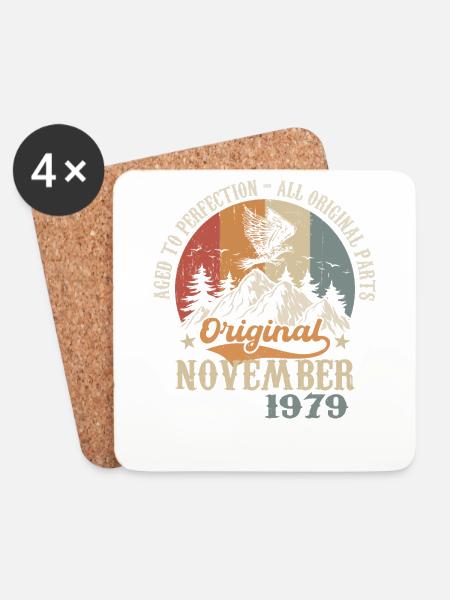 Birthday in November 1979 - November 1979 - Untersetzer (4er-Set) - Weiß