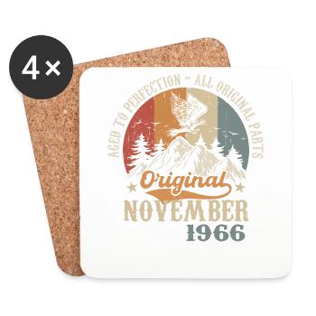 Anniversaire en Novembre 1966 - Novembre 1966 - Dessous de verre (lot de 4) - blanc - Devant