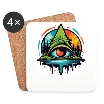 L’œil de la nature - Dessous de verre (lot de 4) - blanc - Devant