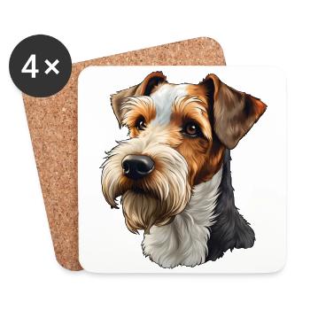 Wire Hair Fox Terrier - Coasters (set of 4) - white - Front