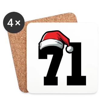 71 Numéro Noël - Dessous de verre (lot de 4) - blanc - Devant