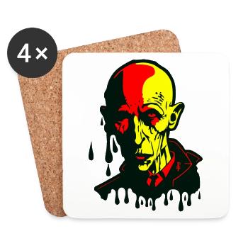Deutsche Flagge Nosferatu Vampir - Untersetzer (4er-Set) - Weiß - Vorne