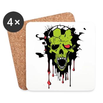 Fußball Zombie - Untersetzer (4er-Set) - Weiß - Vorne