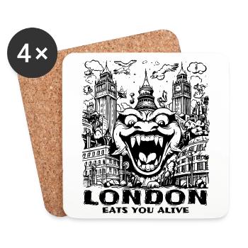 Londres est un monstre, il vous dévore vivant - Dessous de verre (lot de 4) - blanc - Devant