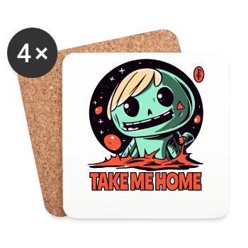 Take Me Home, une poupée d’anime - Dessous de verre (lot de 4) - blanc - Devant