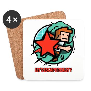 Let's escape reality with gaming - Coasters (set of 4) - white - Front