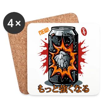 Get Stronger with Stein Rock Energy Drink - Coasters (set of 4) - white - Front