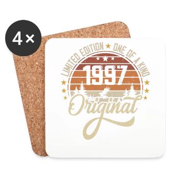 1997 Vintage Vintage rétro cadeau d’anniversaire - Dessous de verre (lot de 4) - blanc - Devant